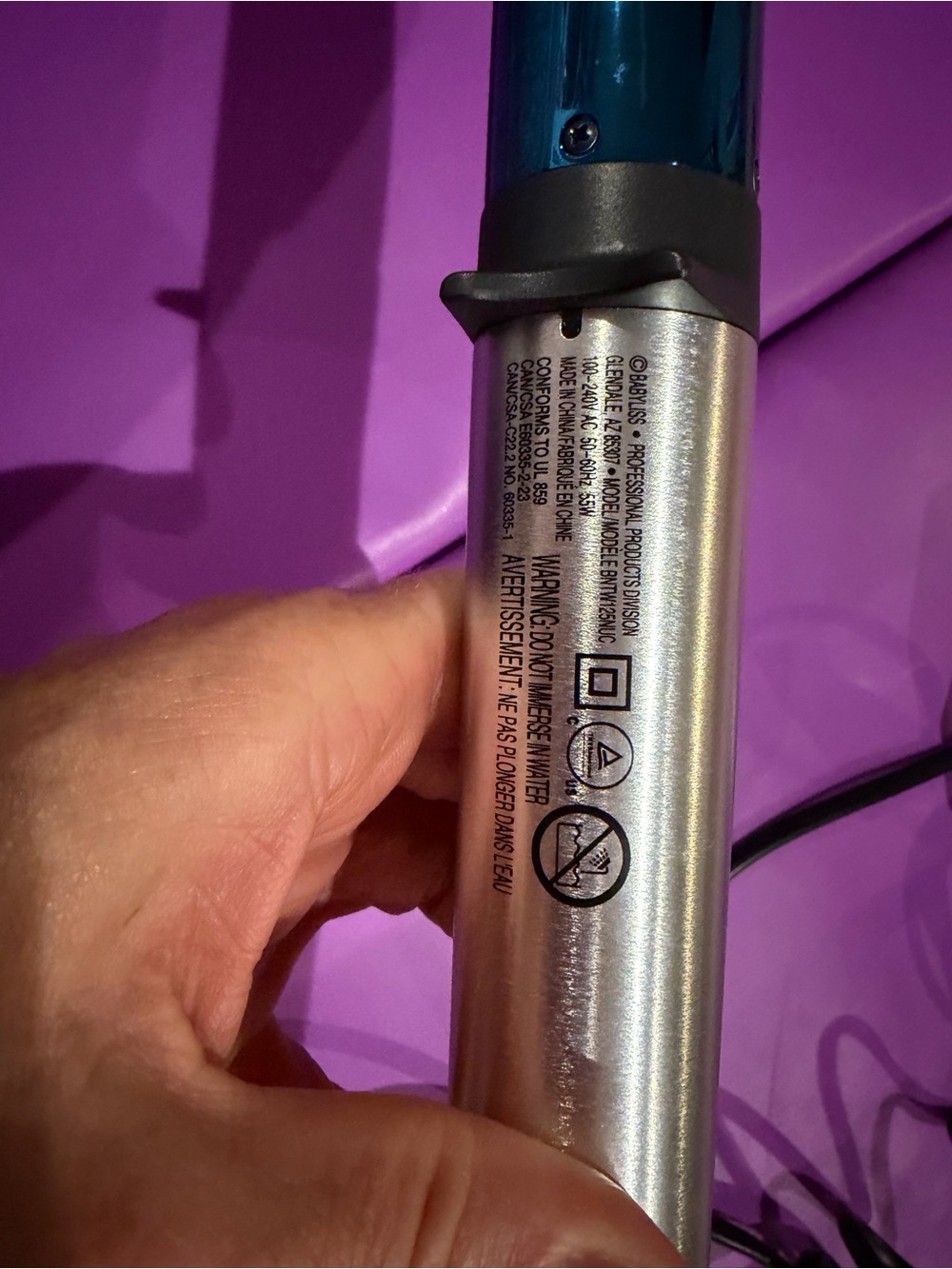 BaBylissPRO Nano Titanium Curling Wand Blue - Picture 7 of 9